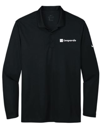 Picture of Men's Nike Dri-Fit Micro Pique Long Sleeve Polo (Black)