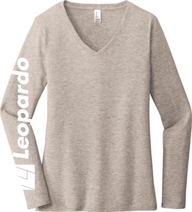 Picture of Women's Long-Sleeve V-Neck Tshirt (Lt Heather Gray)