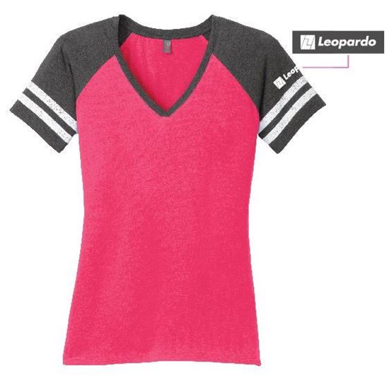 Picture of Women's V-Neck Tee (Watermelon/Charcoal Heather)